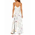 thumbnail image 3 of Women'S Summer Watercolor Flowers Leaves Wide Leg Jumpsuit Casual Loose Sleeveless Spaghetti Strap Romper With Pockets, 3 of 7