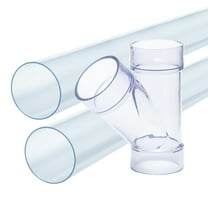 POWERTEC 2-1/2" ID Y-Fitting with 2 pcs Clear PVC Pipes, 2-1/2" OD x 36" Long Rigid Plastic Tubing for Dust Collection Hoses & Fittings, 70422N