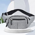 thumbnail image 1 of Riñonera de nailon para correr al aire libre, ciclismo, caminar (gris), 1 of 9