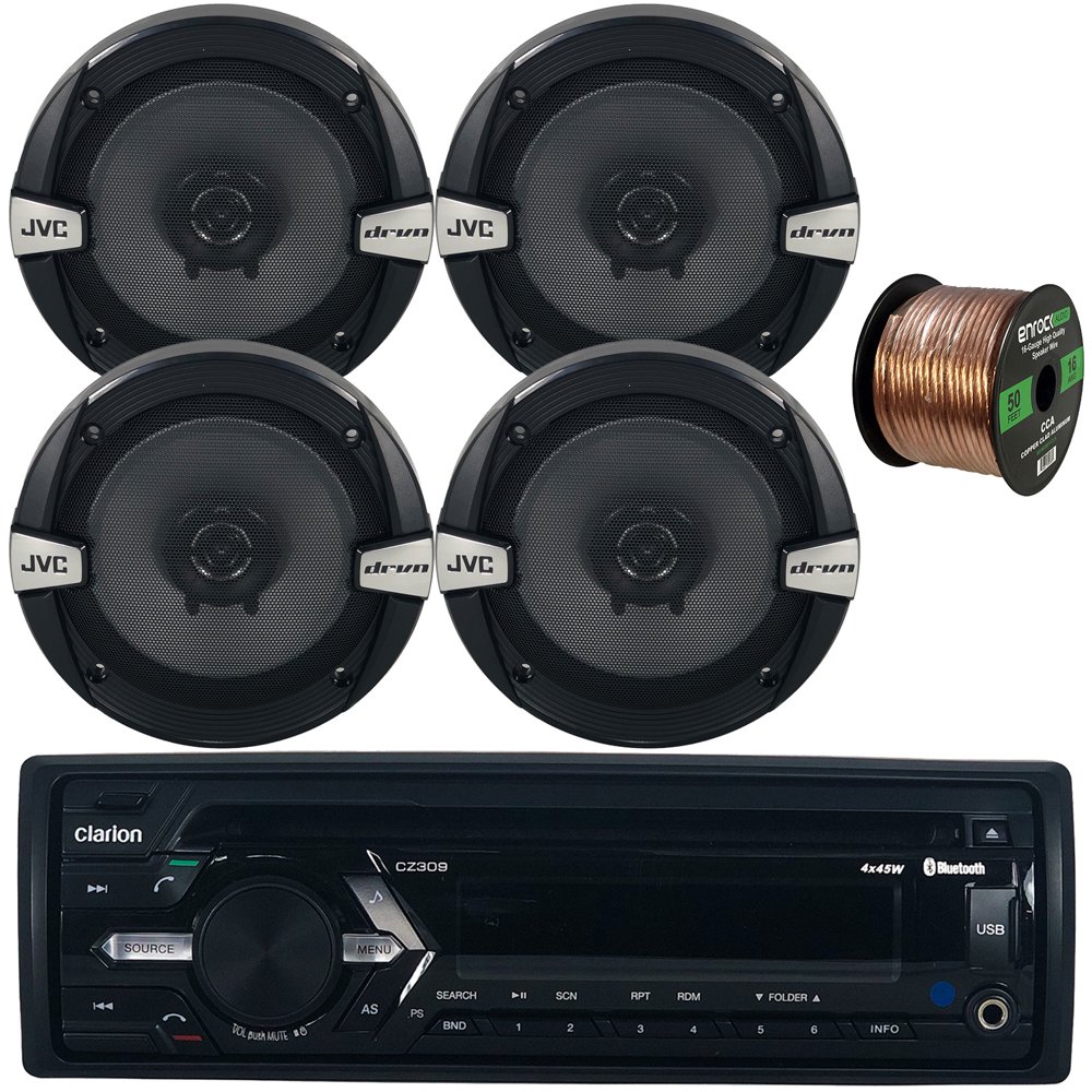 Clarion CZ309 Single DIN AM/FM Radio Stereo USB AUX CD Player Car Audio