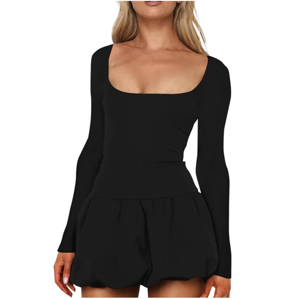Vestido de Manga Corta para las Mujeres, Color Sólido Encaje Hasta Cintura Retracta Satén Tenedor Dividido, Cuello Redondo Midi