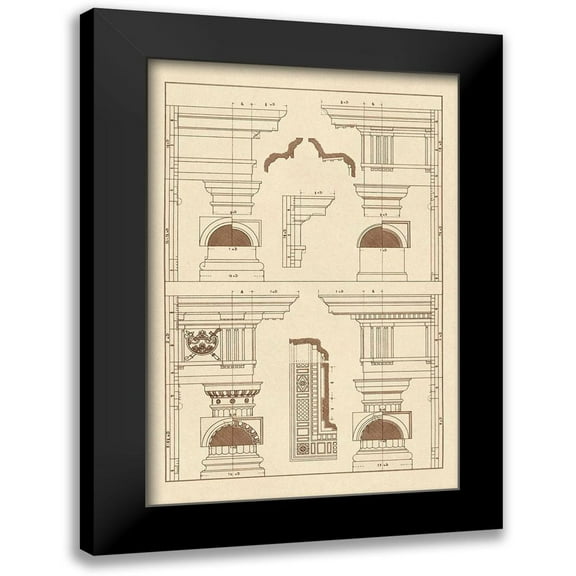 Buhlmann, J. 11x14 Black Modern Framed Museum Art Print Titled - Doric and Tuscan Orders