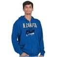 thumbnail image 5 of North Dakota Funny Midwest Winter ND Zip Up Hoodie Men's Women's Brisco Brands S, 5 of 6