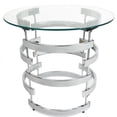 thumbnail image 2 of Steve Silver Tayside Rumfelt Round Glass Top End Table in Chrome, 2 of 3