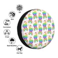thumbnail image 4 of Gukieu Rainbow Llama Print Car Tire Cover, Adjustable Waterproof and Dustproof Tire Protection Cover, Suitable for SUV, Truck, Van-16 inch, 4 of 6