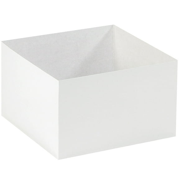 Box Partners DGB10106W 10 in. x 10 in. x 6 in. White Deluxe Gift Box Bottoms