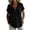 Black, variant on Womens Cotton Linen V Neck Shirts Short Sleeve Button Lapel Casual T Shirt Loose Comfy Lightweight Summer Beach Vacation Blouse Tops