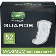 Depend For Men Incontinence Guards, Maximum Absorbency 52 ea (Pack of 3)