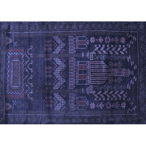 Ahgly Company Indoor Rectangle Persian Blue Traditional Area Rugs, 7' x 9'