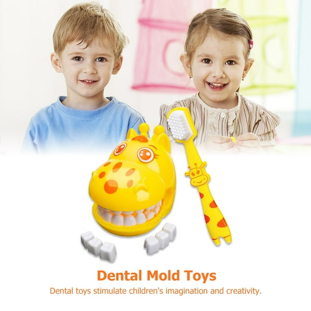 Peggybuy 2pcs Children Dentist Teeth Model Toothbrush Set Pretend