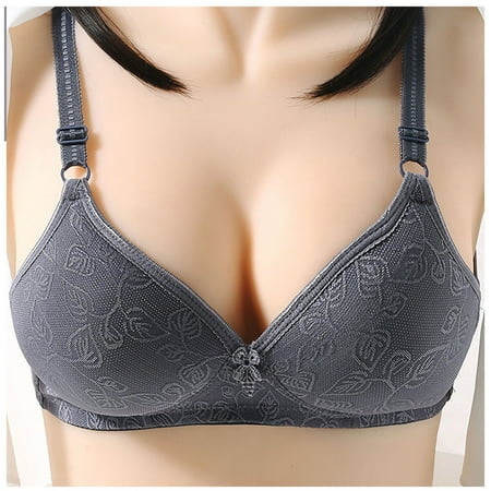 

BUIgtTklOP Bras for Women Woman S Plus Size Wire Free Comfortable Push Up Hollow Out Bra Underwear Dark Gray XXXL