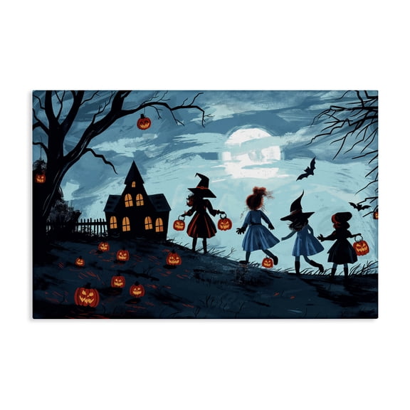 Stupell Industries Cottage Witch Trick Or Treaters Canvas Art, 24 x 16, by Wumples
