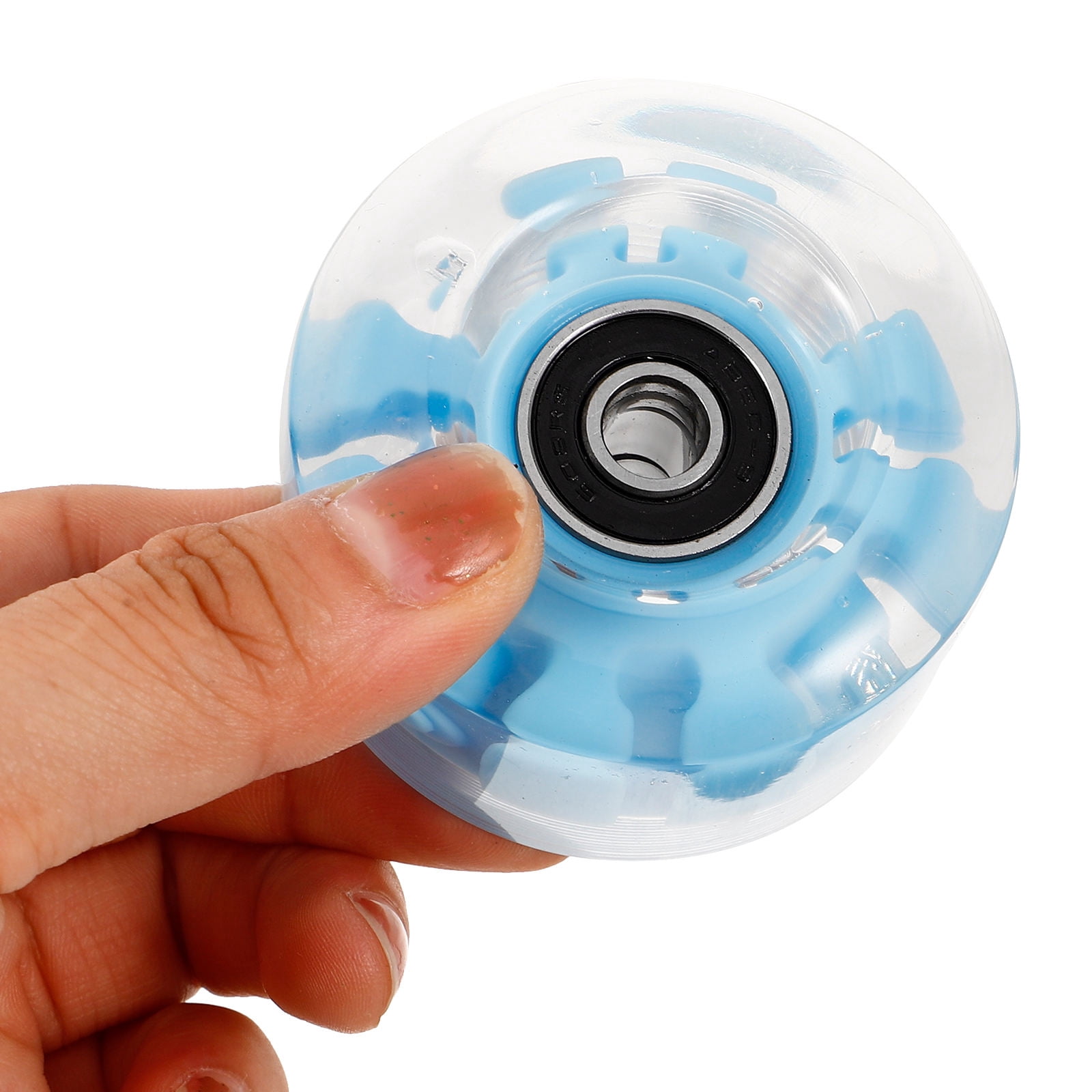 BRIGHTFUFU Skate Accessories 4Pcs Blue Roller Skating Flashing Wheels for Skaters