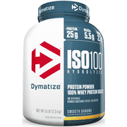 Dymatize ISO 100 Hydrolyzed 100% Whey Protein Isolate Powder, Smooth Banana, 25g Protein, 5 Lb, 80 Oz