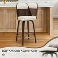 thumbnail image 3 of 26'' Swivel Counter Height Bar Stool with Backs Mid Century Bar Stools for Kitchen Island, White, 3 of 7