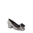 thumbnail image 1 of Cecelia New York Lilly Pump Metallic Leather Flower Low Block Heel Pumps (6.5), 1 of 1