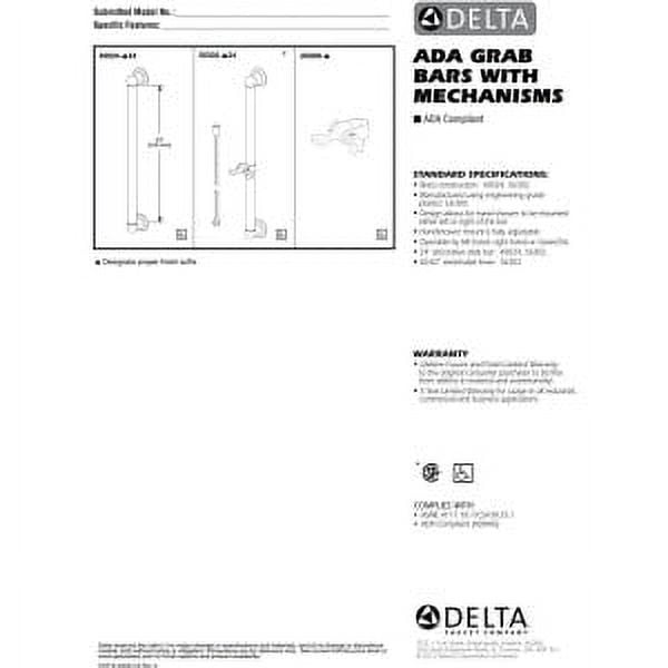 Delta 56302-RB Adjustable Slide Bar / Grab Bar Assembly, Venetian Bronze