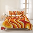 thumbnail image 3 of Twin XL Quilt Set 68''x98'', Orange Yellow Lightweight Summer Bedspread Coverlet Set with 2 Pillow Shams, Modern Ombre Abstract Aesthetic Art Breathable All Season Quilt Bedding for Dorm/Guest Room, 3 of 9