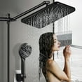 thumbnail image 3 of "Amobro DUAL POWER 12"" Shower Head, High Pressure Rainfall, Anti-leak, Adjustable Height & Angle, Chrome, Matte Black", 3 of 9