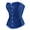 Blue, variant on Women's Gothic Brocade Lace Up Boned Bustier Corset Top Black L