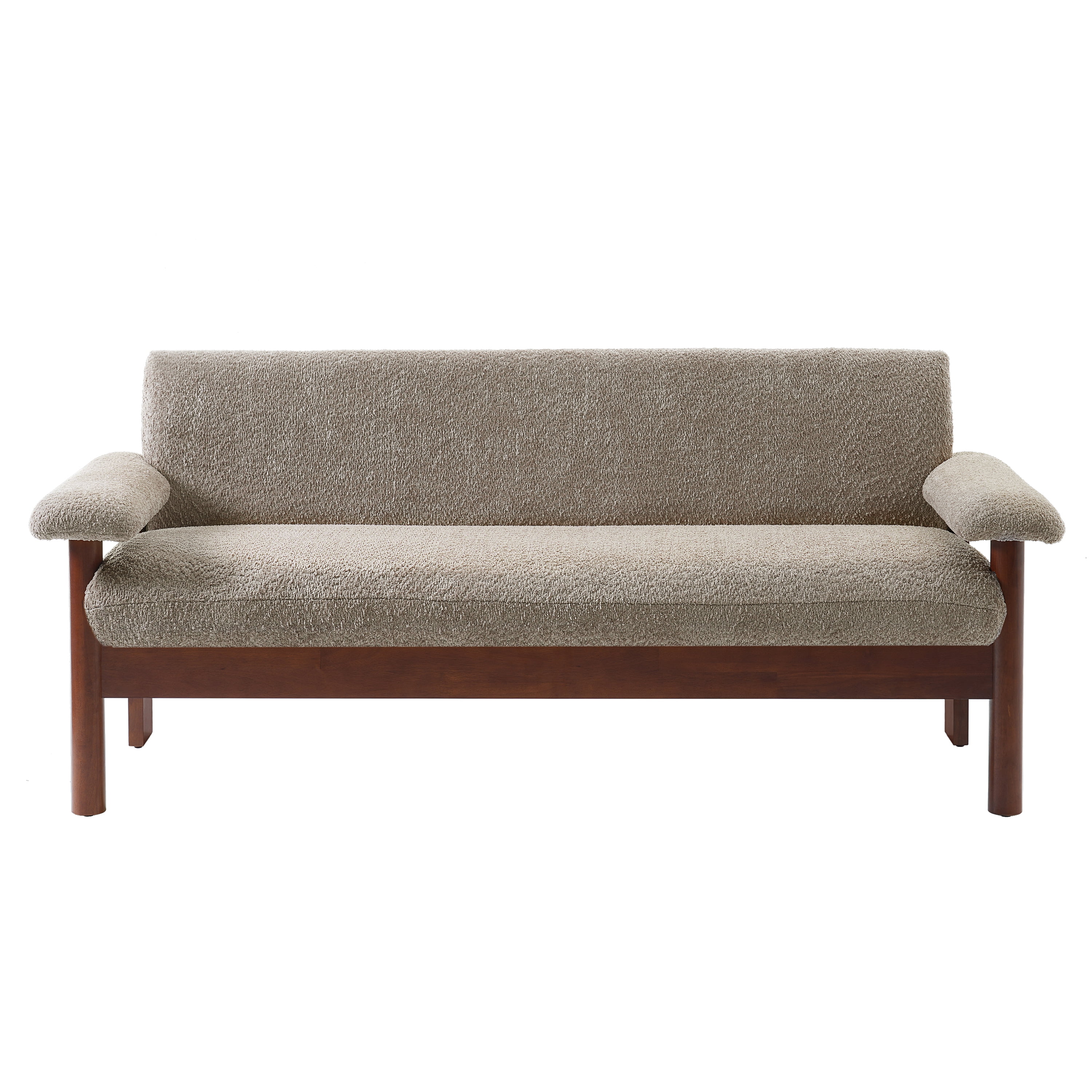 Comfortable 72.8-Inch Loveseat Sofa with Armrest Pillows, 2-Seater Couch for Living Room and Small Spaces, Brown