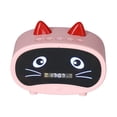 thumbnail image 2 of Mini altavoz de dibujos animados multifuncional con diseño de orejas de gato, reloj despertador inteligente con dos funciones para dormitorio y oficina, color rosa, 2 of 14