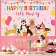 thumbnail image 3 of Pink Dog Birthday Decorations Girls, Lets Pawty Backdrop,Dog Paw Bone Balloons for Woof Bday Party Supplies, 3 of 6