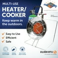 thumbnail image 4 of Flame King Multi-Use Portable Propane Heater for Camping, Outdoor, Adjustable Heat, 15K BTU, 4 of 13
