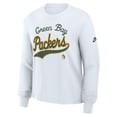 thumbnail image 2 of Women's-Nike White Green Bay Packers Essential Long Sleeve Boxy T-Shirt, 2 of 3