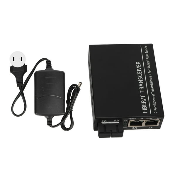 Transceptor de fibra Tx1310nm Puerto RJ45 Transceptor óptico monomodo de fibra dual 100‑240V Enchufe estadounidense