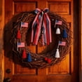 thumbnail image 5 of Bow for Wreaths, 23.6" Red White Blue Multi Layer Ribbon Stars Stripes Front Door Decor, 5 of 6