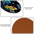 thumbnail image 5 of Frog Set of 6 Round Microfiber Leather Coasters, 11x11 cm/4.3x4.3 in, Drink Coasters for Cups, Heat Absorbent Coasters for Drinks, Coaster Set for Home and Kitchen - Black, 5 of 6