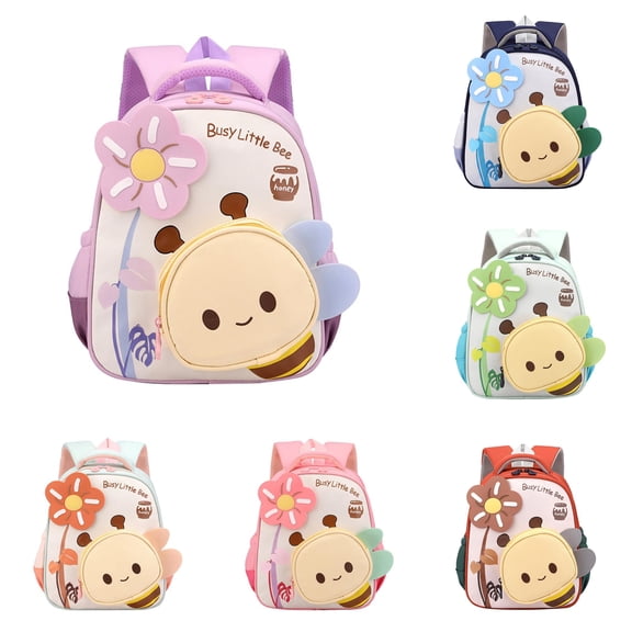 CUZIBR Cute Cartoon Pattern Backpack Breathable Padded Strap Kids Daypack Small Multi Pocket Preschool Book Bag For Little Boys Girls Outdoor Travel Carry Bag