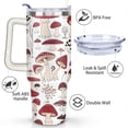 thumbnail image 3 of 40oz Colorful Botanical Mushroom Stainless Steel Flip Straw Tumbler Spill Proof Travel Cup Double Wall Vacuum Insulated Coffee Mug with Top Handle, 3 of 6