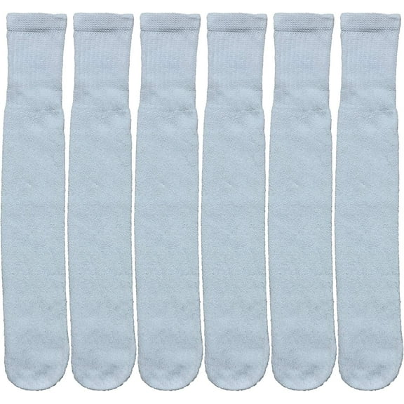 Yacht & Smith Mens & Womens Wholesale Bulk Cotton Tube Socks, Referee Style, by SOCKS'NBULK (6 Pairs White, Womens 9-11 (Shoe size 5-10))