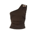 thumbnail image 4 of mfyjkho Camisetas Sin Mangas Para Mujer, Top De Mujer Con Hombros Descubiertos Y Estampado De Cuadros, Ligero Y Personalizado. Tops Casuales Para Mujer S, 4 of 9