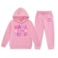 thumbnail image 4 of Kids' Zip Set - Child Boys Girls Long Sleeve Solid Warm Hoodie Pullover Tops Pants Kids Outfits Sweat Suit (Pink,3-4 Years), 4 of 4