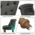 thumbnail image 5 of Topcobe Set of 2 Upholstered Armless Slipper Chairs with Beech Wood Legs, Comfy Chair for Bedroom, Living Room Sofa Chair, Gray, 5 of 9