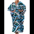 thumbnail image 1 of Vestido Caftán con Estampado Animal para Mujer, Talla Grande, para Playa, Verano 2025 Líneas Azules Talla Única, 1 of 10