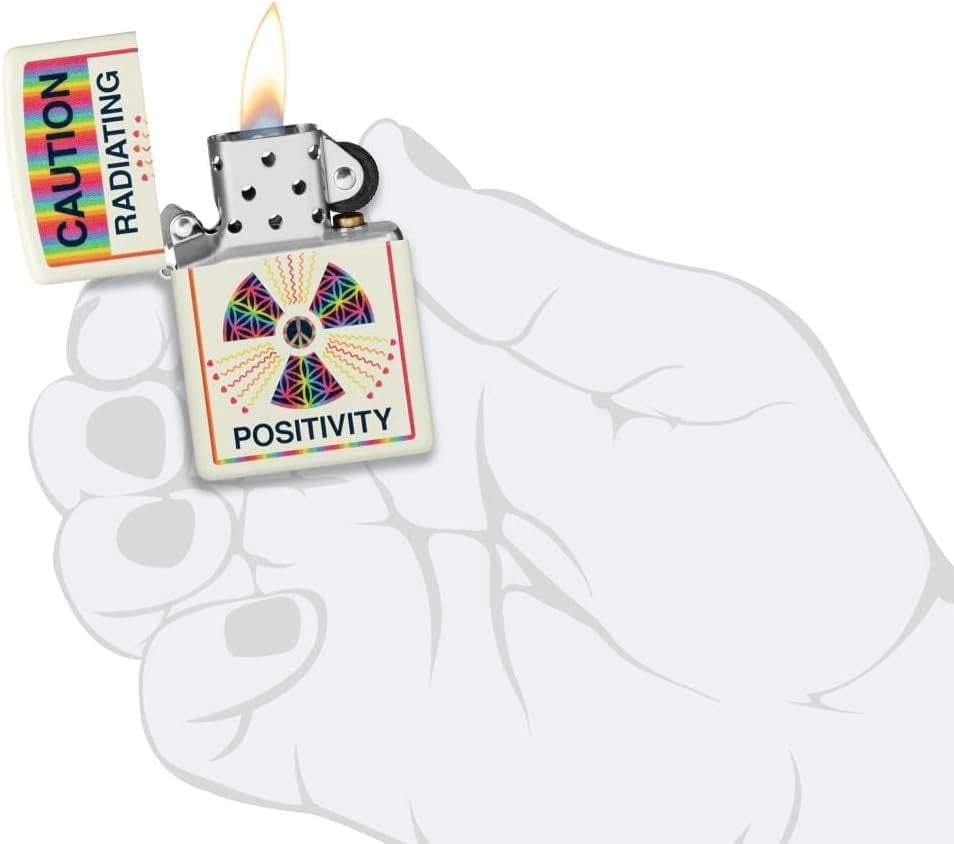 Zippo - Customized Message on Glowing Positivity Glow in The Dark Pocket 46243