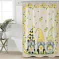 thumbnail image 4 of Lemon Gnome Yellow Shower Curtain Black White Buffalo Plaid Fruit Summer Shower Curtains for Bathroom Curtain Sets with Hooks Waterproof Fabric Bath Curtain Small Stall Size 36" x 72", 4 of 6