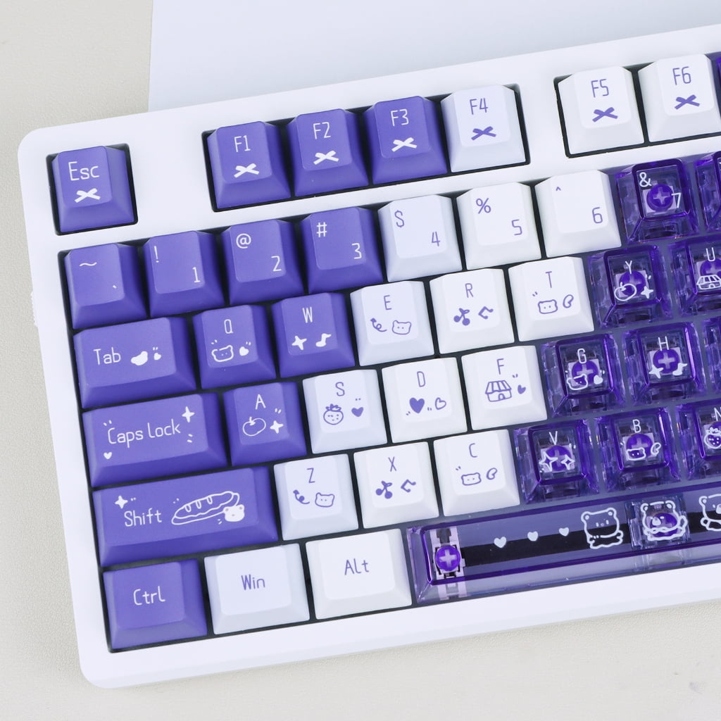 Colored Keycaps High Durability Sublimated Side Print for 61/64/68/82 Gaming Mechanical Keyboards Cap