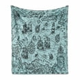 thumbnail image 1 of Map Soft Flannel Fleece Throw Blanket, Pirate Ships Adventurous Treasure Islands, Cozy Plush for Indoor and Outdoor Use, 50" x 70", Pale Grey Charcoal Grey, by Ambesonne, 1 of 5