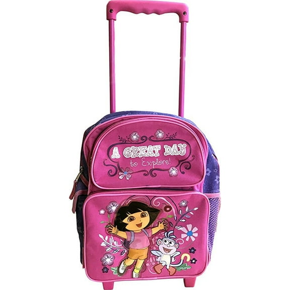 Nickelodeon A Great Day to Explore Dora & Boots Pre-K Toddler Size Small Rolling Backpack