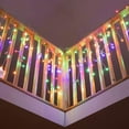 thumbnail image 4 of Bibana 400LED 32Ft Icicle Lights Curtain Fairy Light Icicle Christmas Outdoor Dripping Lights 8 Modes for Christmas Thanksgiving Wedding Party Home Garden Bedroom Indoor Outdoor Decor (Multicolor), 4 of 7