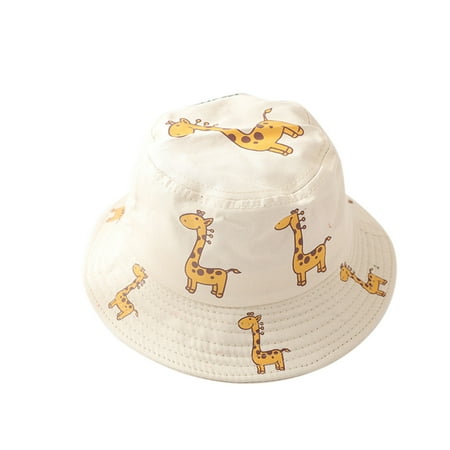 

iOPQO Bucket Hats 1-4Y Baby Sun Hat Anti-UV Giraffe Pattern Summer Boys Girls Kids Children hat Beige