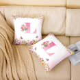 thumbnail image 2 of Erosebridal Letter Initial Pillow Cases,Monogrammed Personalized Cushion Covers 18x18,Flower Decor, 2 of 7
