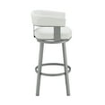 thumbnail image 6 of Armen Living Lorin30" Bar Height Swivel Bar Stool in Silver Finish with White Faux Leather, 6 of 12
