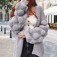 thumbnail image 2 of Women's Sleeve Large Size Medium Long Sweater Women's Coat Autumn And Winter New Loose Coarse Wool Knitted Cardigan, 2 of 2