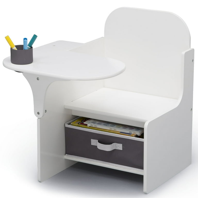 Chair desk with storage outlet bin stores